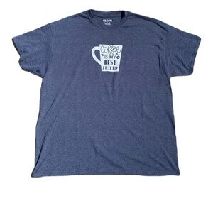 💜 Gildan "Coffee is My Best Friend" Graphic Tee - Women's XL - Navy Blue